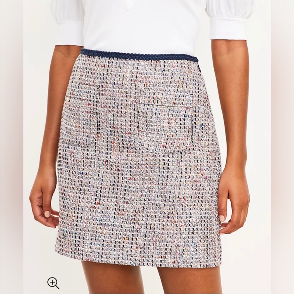 Loft Tweed‎ Pocket Skirt Women's Size 2 Straight Mini Multicolor
